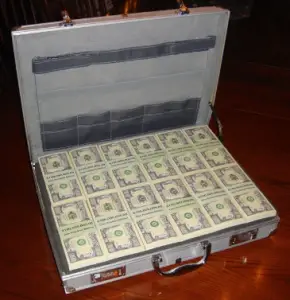 What is the weight of a briefcase containing a million dollars?